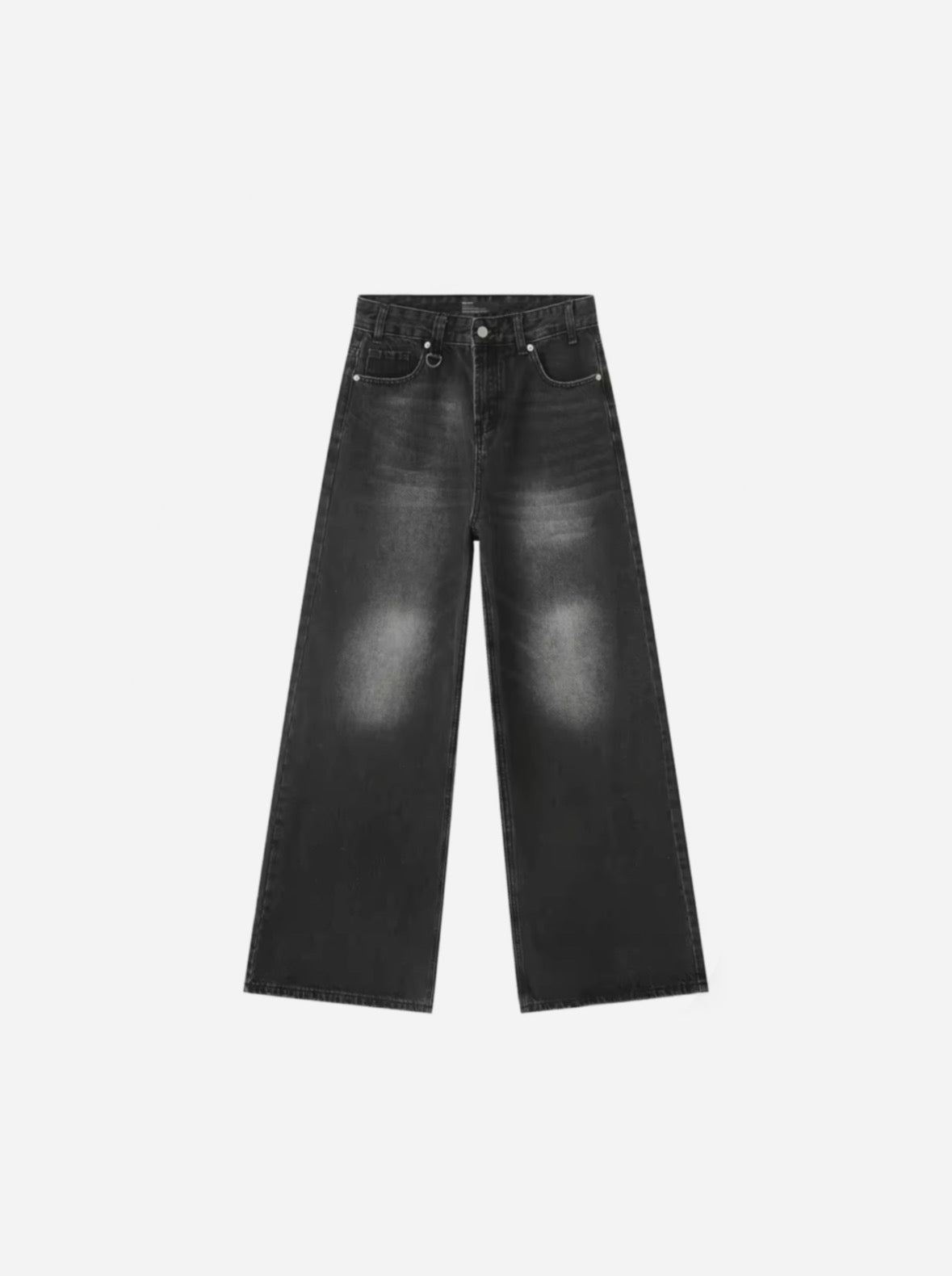 GRAY WASHED BAGGY JEANS