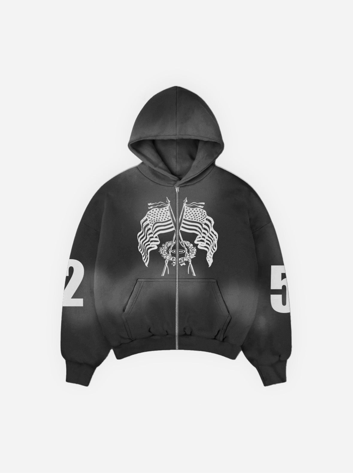 COMMUNITY BLACK WASHED ZIP HOODIE