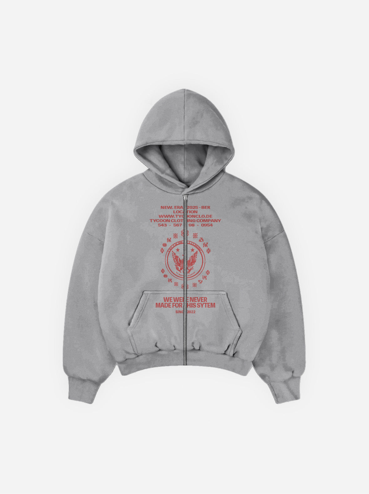 LOCATION GRAY ZIP HOODIE