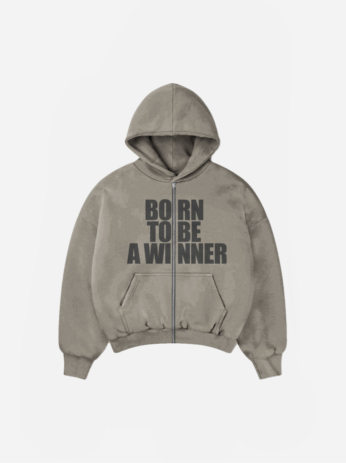 BORN TO BE Pale Olive ZIP HOODIE