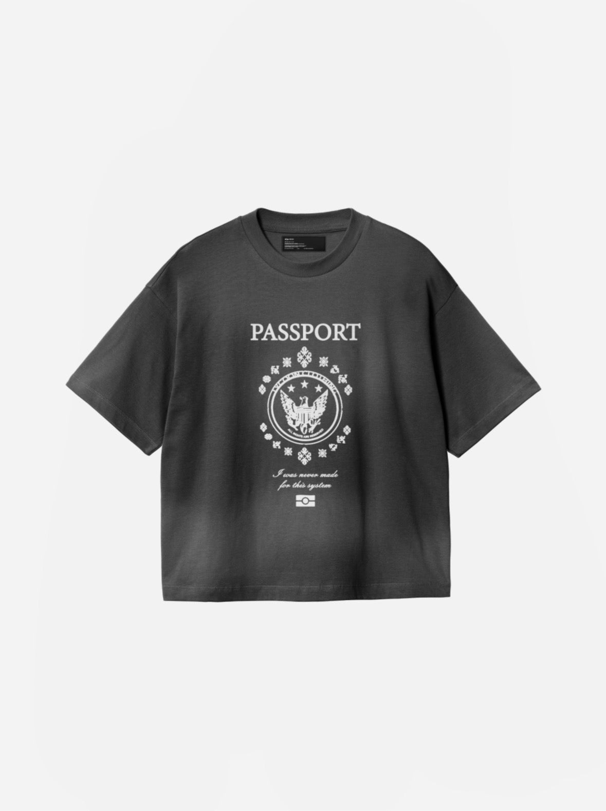 PASSPORT BLACK WASHED T-SHIRT