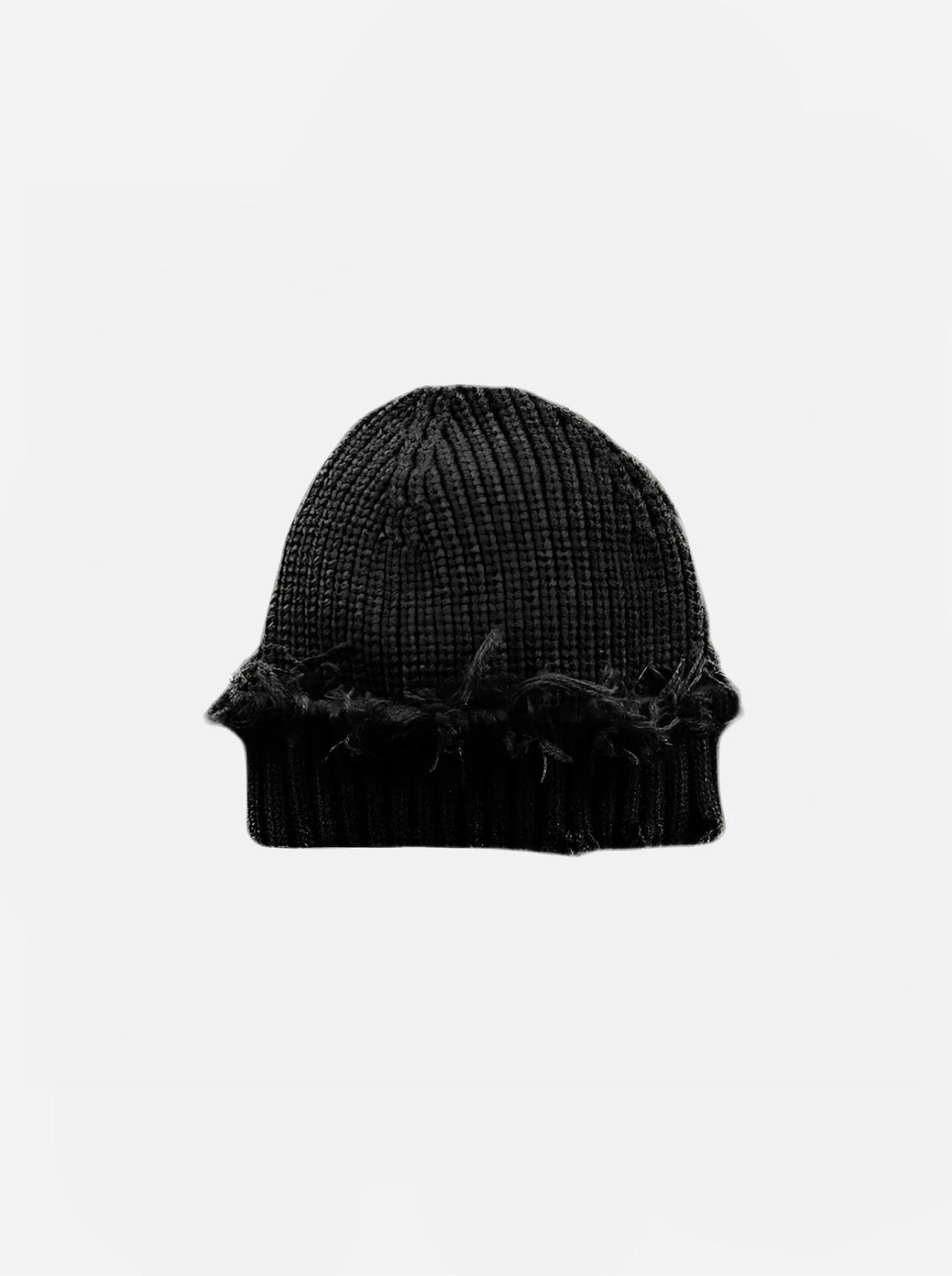 BLACK DESTROYED BEANIE