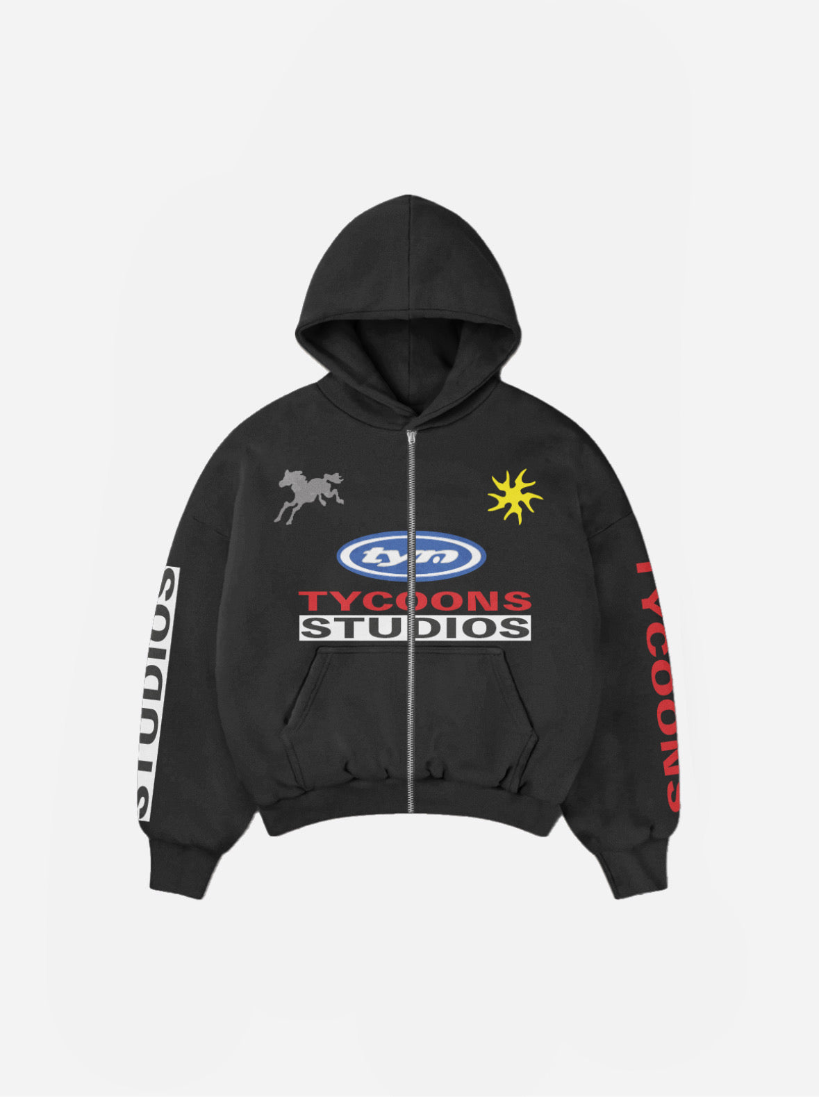 LOGO Racing BLACK ZIP HOODIE