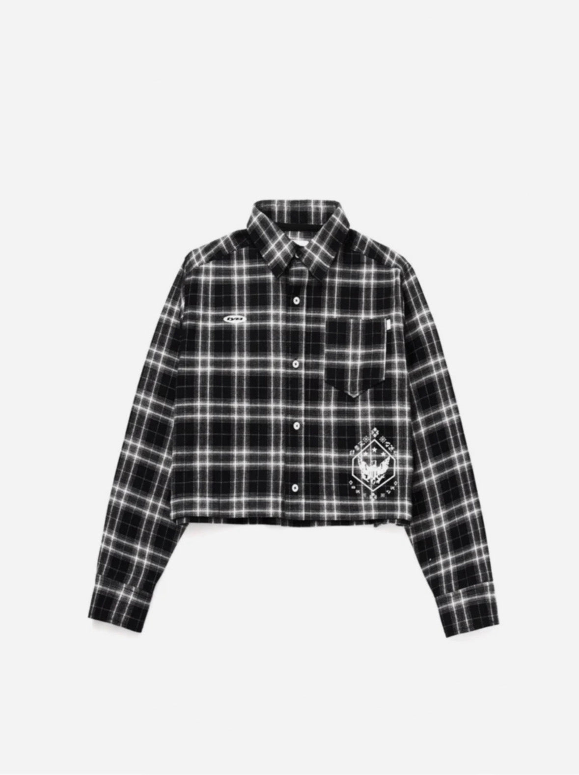 PLAID RIPPED FLANELL BLACK