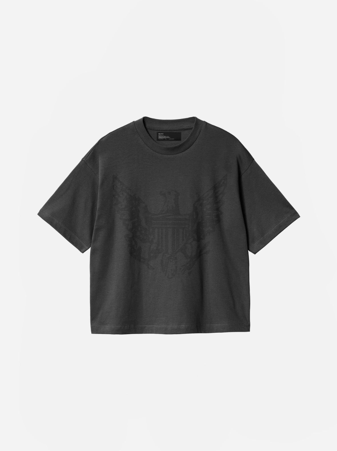 LOGO DISTRESSED BLACK T-SHIRT