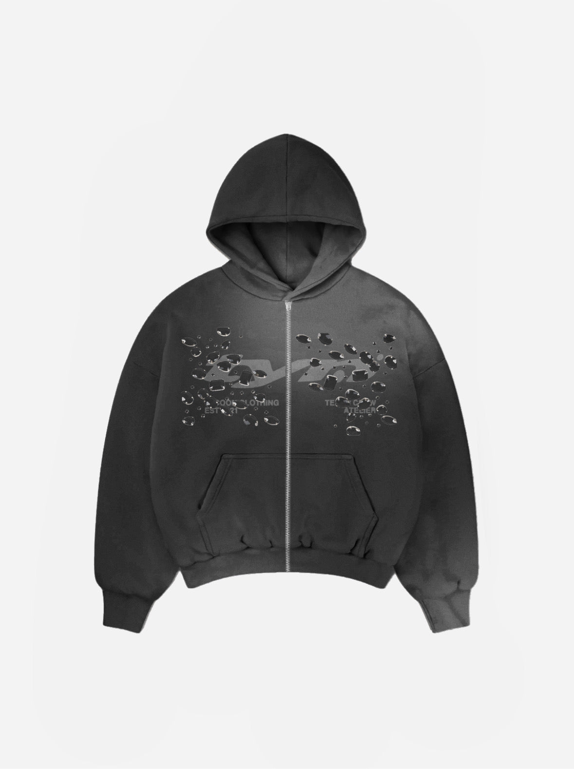 BLACK STONES ZIP HOODIE