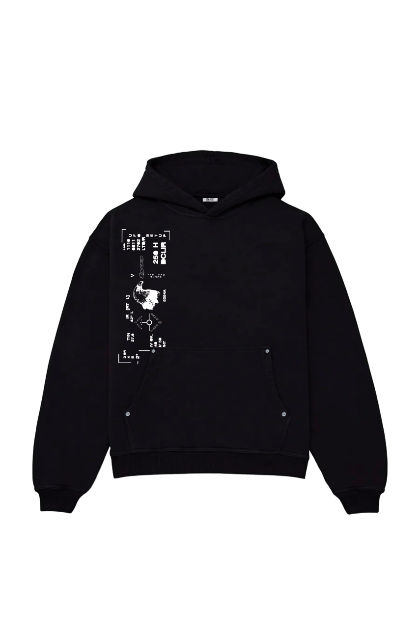 SIDE LOGO BLACK HOODIE