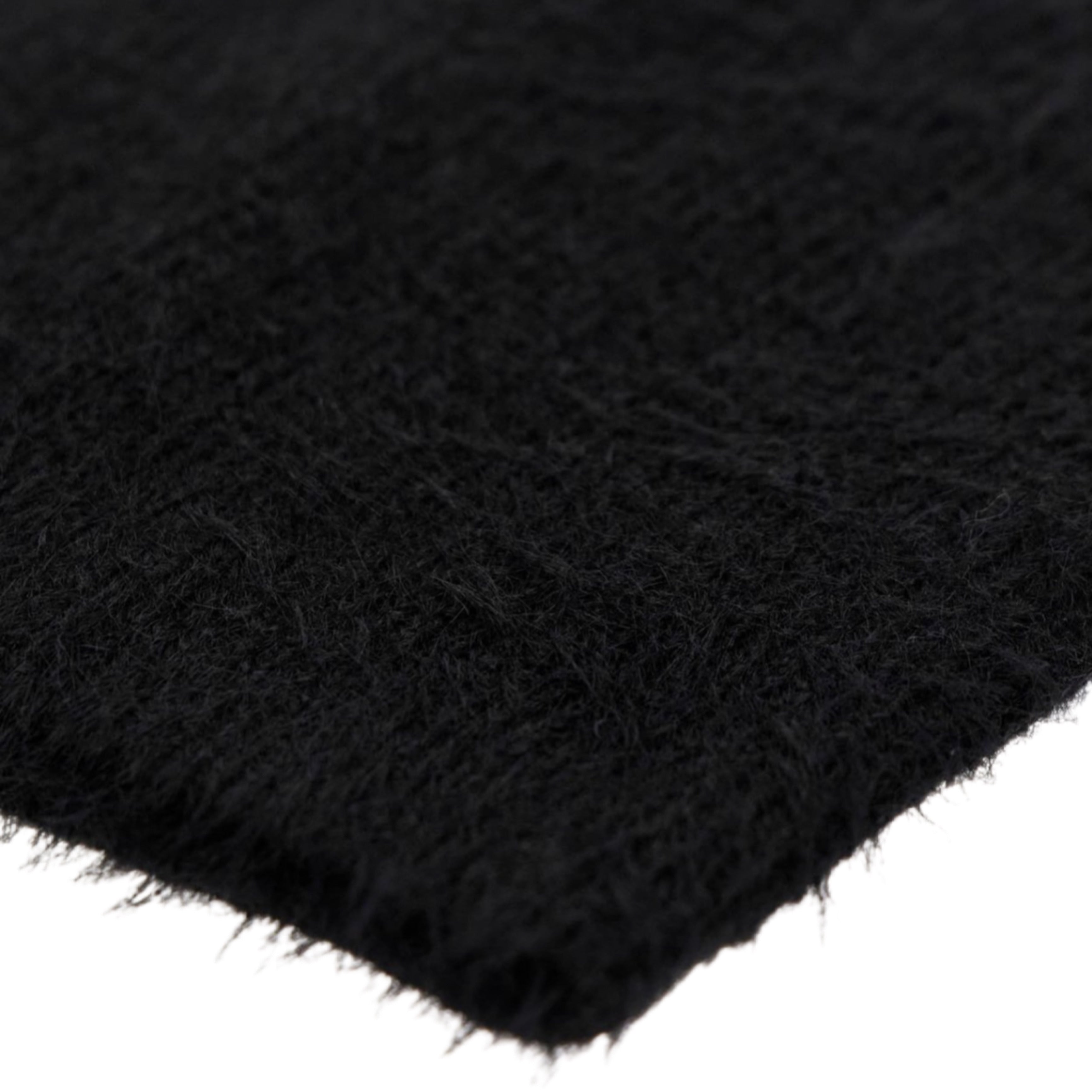 BLACK BEANIE MOHAIR