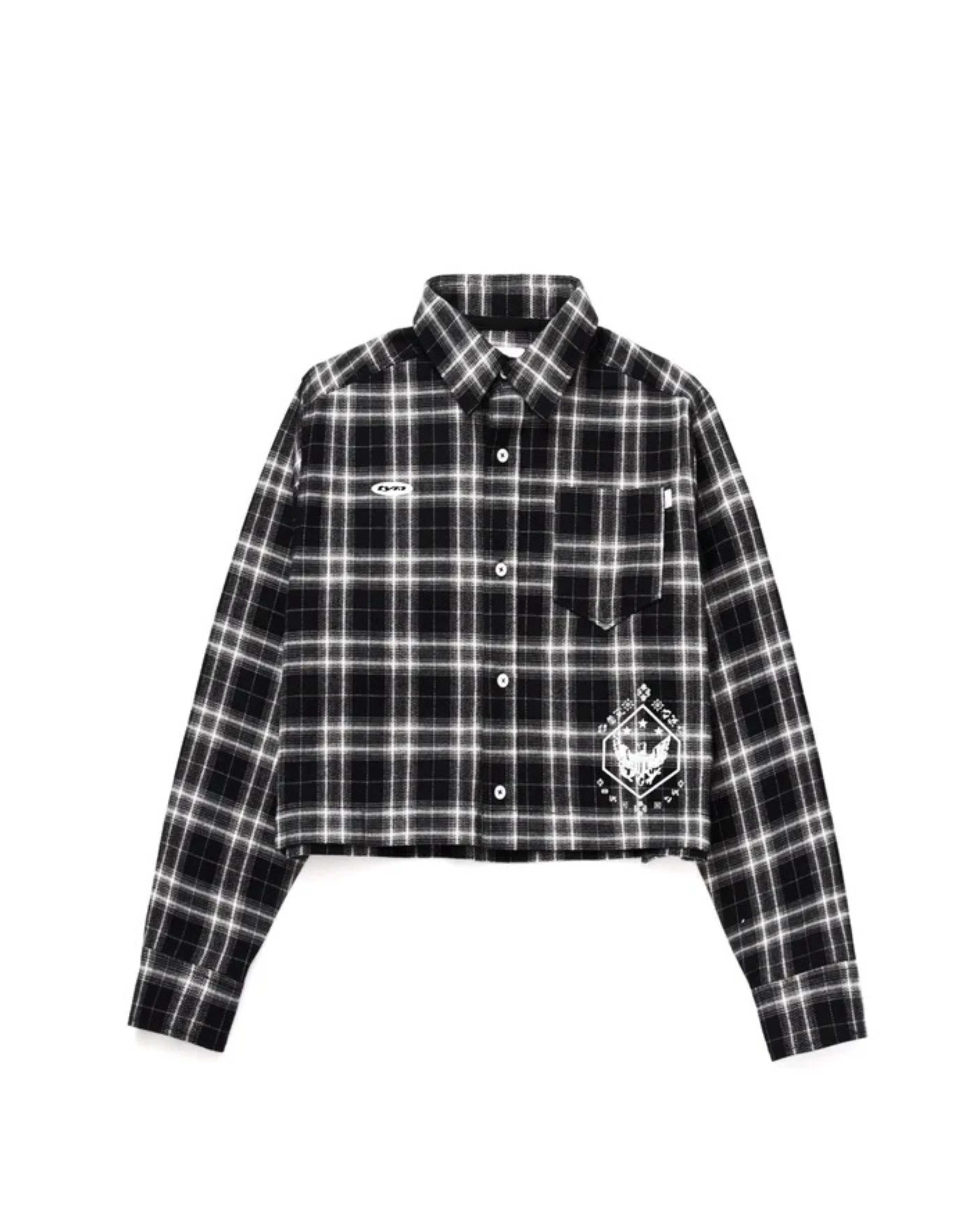 PLAID RIPPED FLANELL BLACK