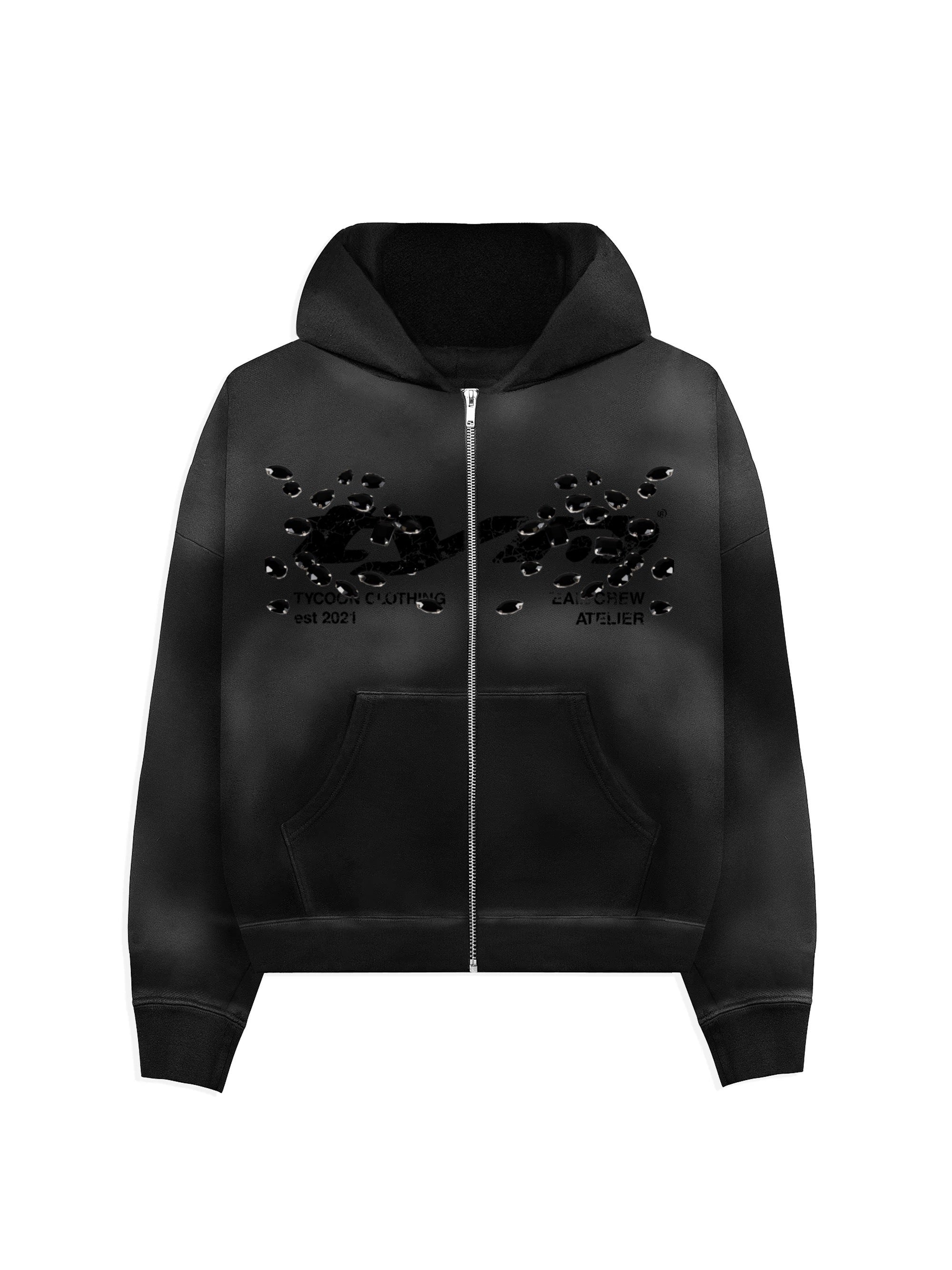 BLACK STONES ZIP HOODIE